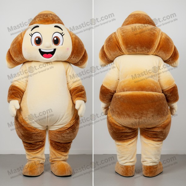 Mascota de croissant de peluche beige - Masticot.com