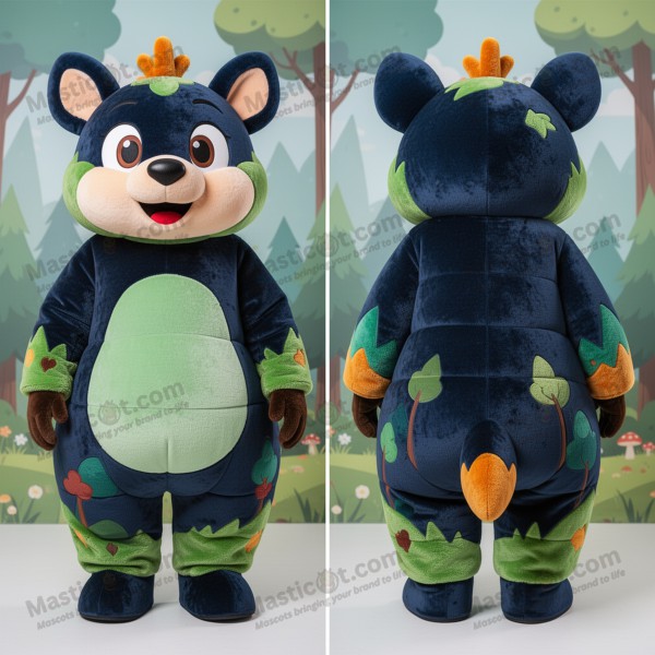 Navy green velvety deer mascot - Masticot.com