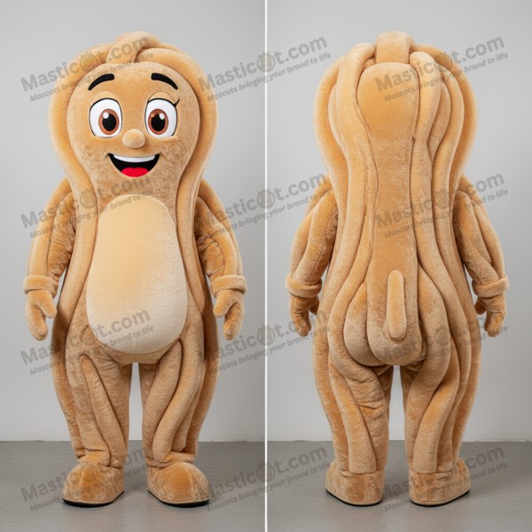 Golden tan swirling spaghetti mascot - Masticot.com