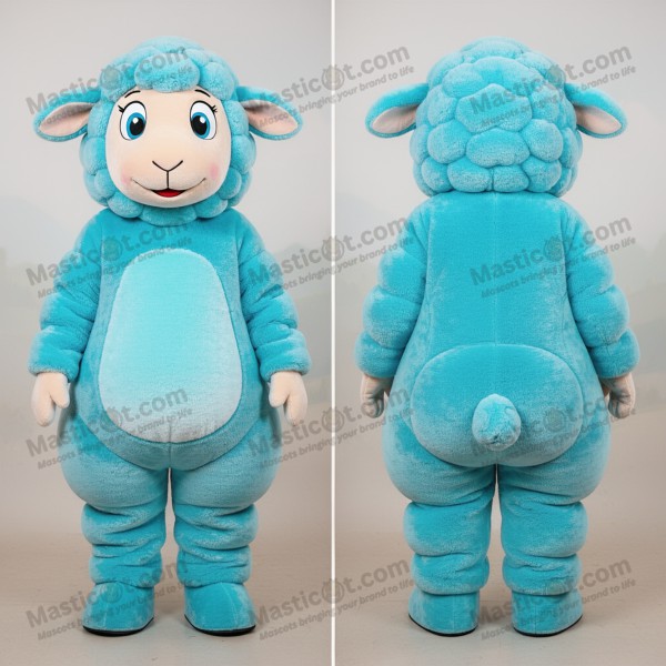 Modrý plyšový karikaturní beraník Merino - Masticot.com