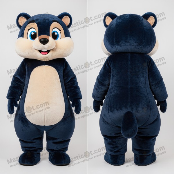Navy Rounded Marmot Mascot - Masticot.com