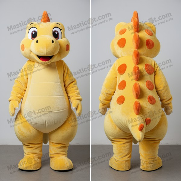 Velvet yellow spiky stegosaurus mascot - Masticot.com