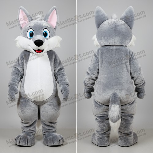 Silver sleek dingo-maskot - Masticot.com