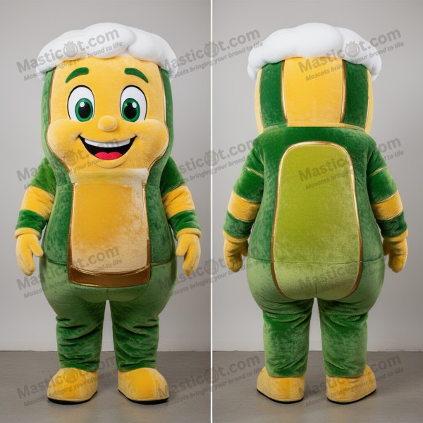 Zelený pivní maskot v sytě zelené barvě - Masticot.com