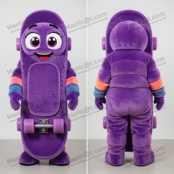 Purple dynamic skateboard mascot - Masticot.com