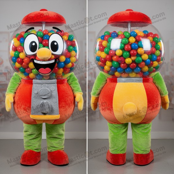 Navy blue velvety gumball machine mascot - Masticot.com