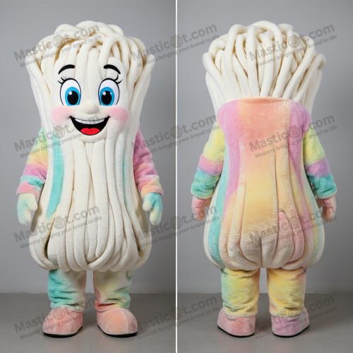 Myk hvit leken spaghettimaskot - Spaghetti - MASTICOT_7486 - Masticot.com