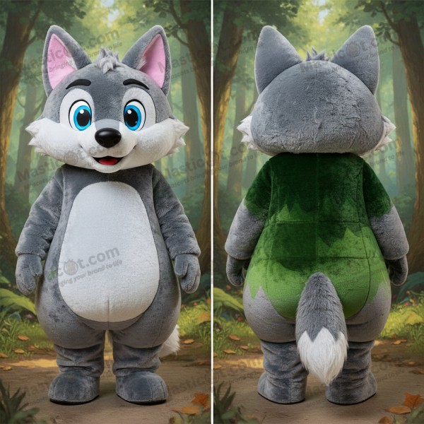 Forest green friendly wolf mascot - Masticot.com