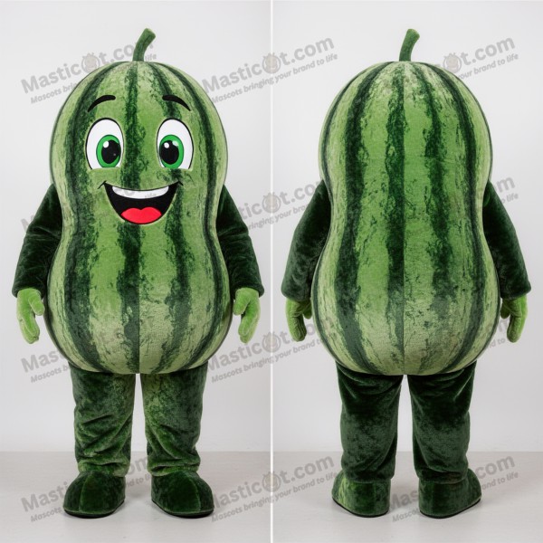 Emerald green plump watermelon mascot - Masticot.com