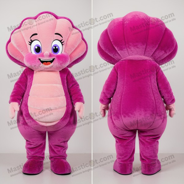 Mascotte huître veloutée magenta - Masticot.com