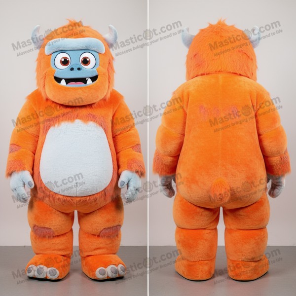 Rust orange wide eyed yeti mascot - Masticot.com