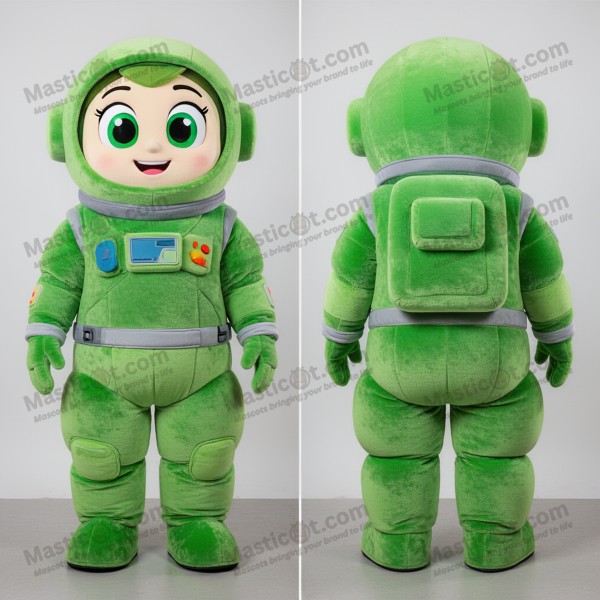 Smaragdgroene gepolsterde astronaut mascotte - Masticot.com