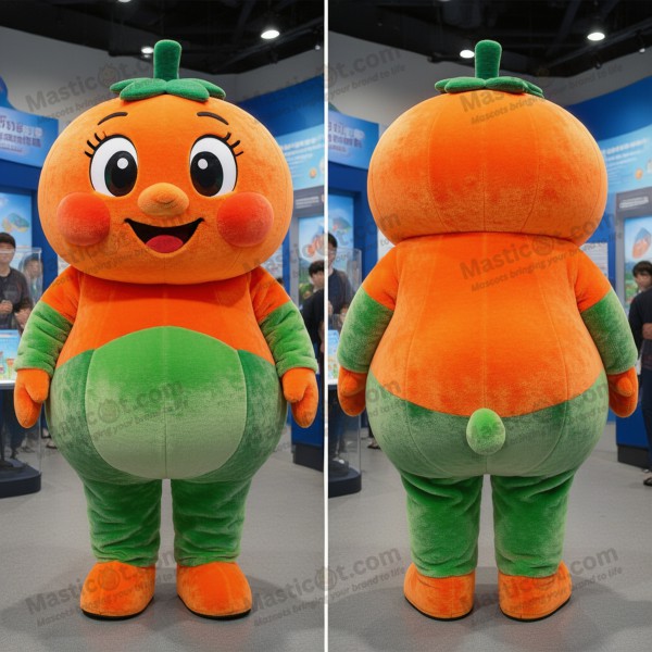 Vibrant orange cheerful mandarin mascot - Masticot.com