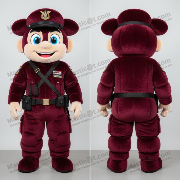 Maroon heroic marine recon mascot - Masticot.com