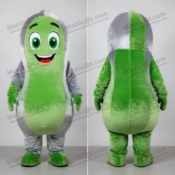 Mascota de Frijol Verde Afelpado Plateado - Masticot.com