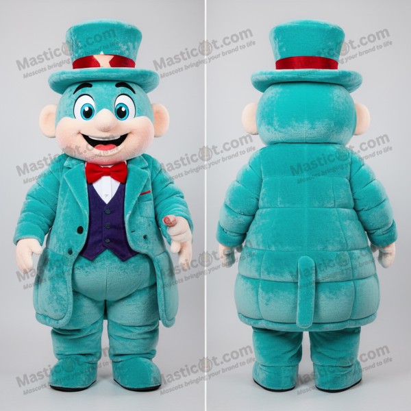 Costum de magician turcoaz cu boruri dramatice -