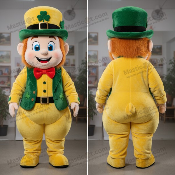 Světle žlutý karikovaný klobouk skřítka Leprechaun – maskot
