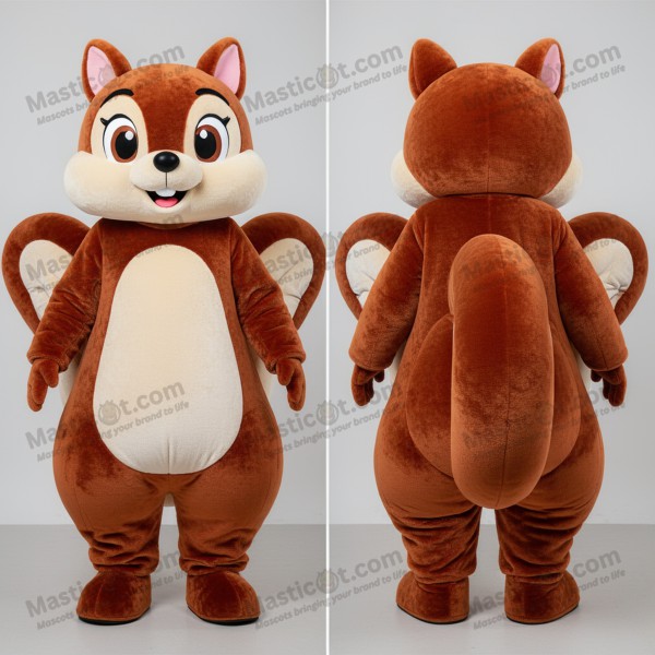 Russet brown fluffy flying squirrel mascot - Masticot.com