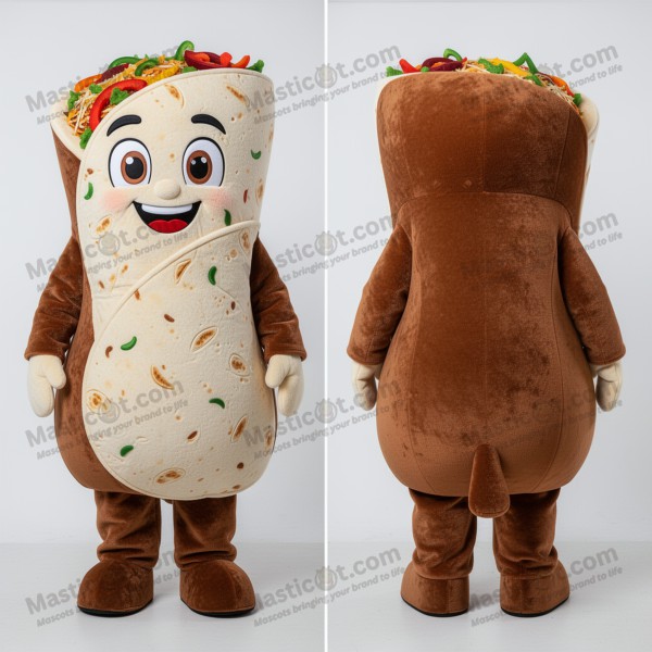 Disfraz de mascota de fajitas marrones cálidas -