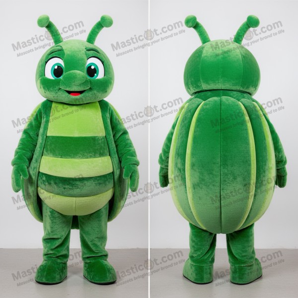 Velvety green cheerful beet mascot - Masticot.com