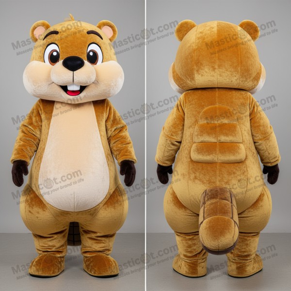 Golden plush broad shouldered beaver mascot - Masticot.com