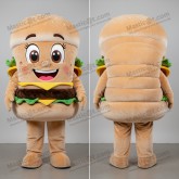 Beige plush hamburger mascot - Masticot.com