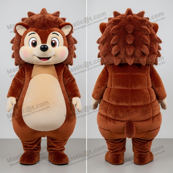 Maskot ježka v rezavě oranžové barvě - Masticot.com