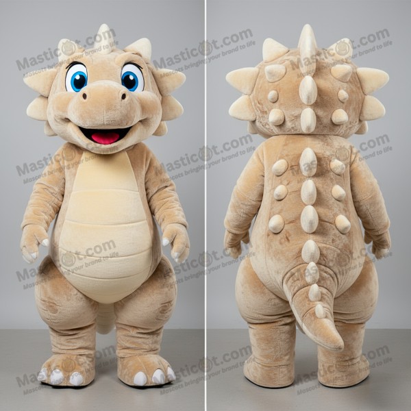 Mascota de anquilosaurio beige redondeado - Masticot.com