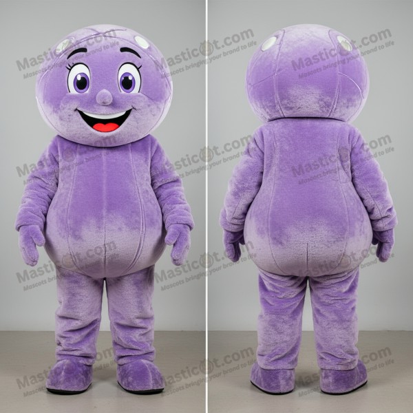 Lavender plush petanque ball mascot - Masticot.com