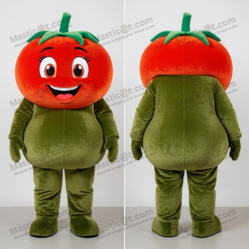Karmosinrød rund tomatmaskot - Masticot.com