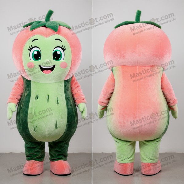 Emerald green plush cucumber mascot - Masticot.com