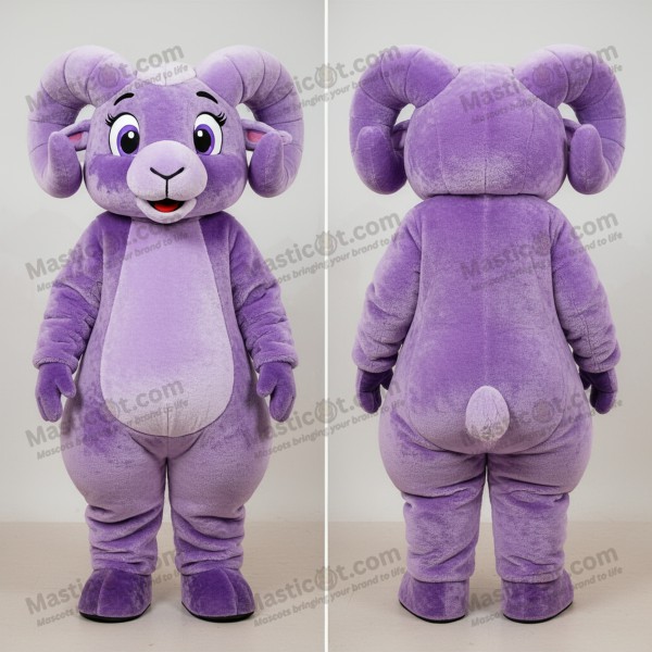 Lavender plush ram mascot - Masticot.com