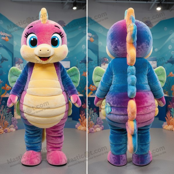 Samtiger Riffgrün-Seepferdchen-Maskottchen - Masticot.com