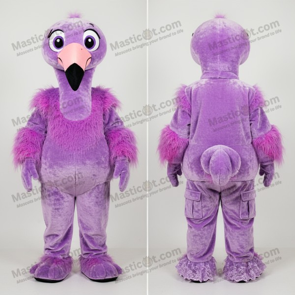 Lavender Plush Cartoon Flamingo Mascot - Masticot.com