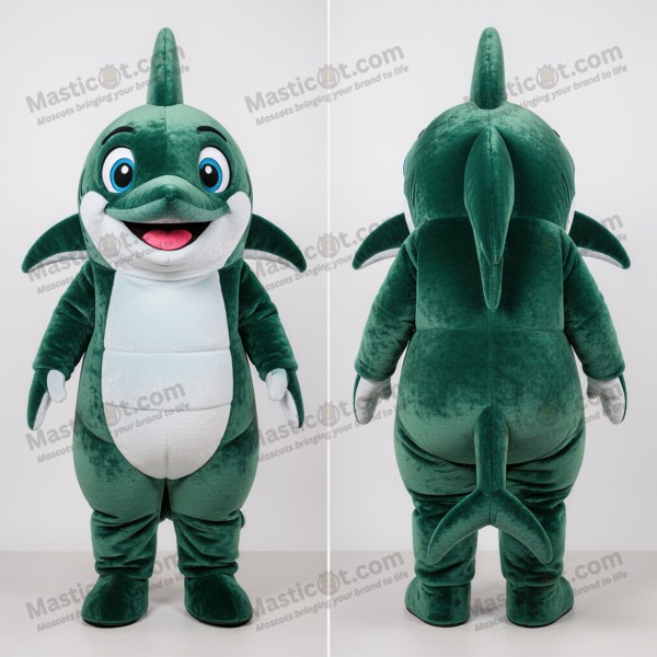 Forest green plush swordfish mascot - Masticot.com