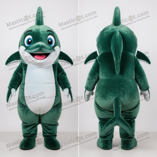 Forest green plush swordfish mascot - Masticot.com