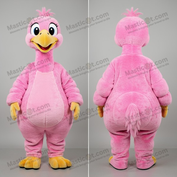 Rosy Fluffy Emu Mascot - Masticot.com