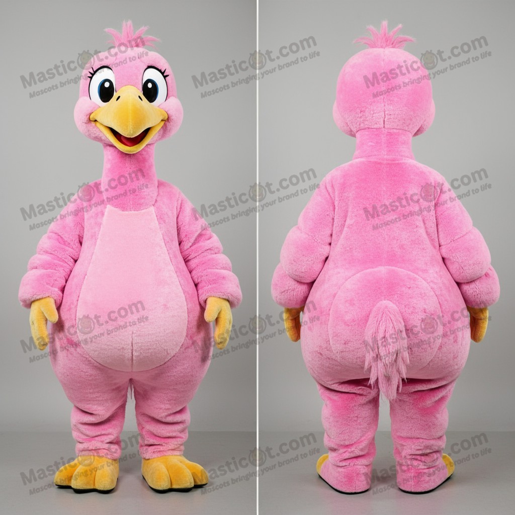 Rosy Fluffy Emu Mascot - Masticot.com