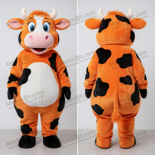 Mascota de vaca holstein con manchas naranjas - Masticot.com