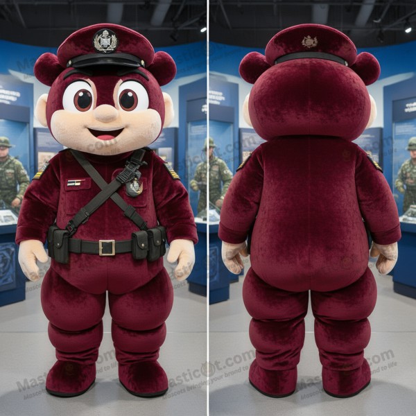 Maroon broad shouldered marine recon mascot - Masticot.com