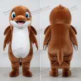 Brown plush rounded dolphin mascot - Masticot.com