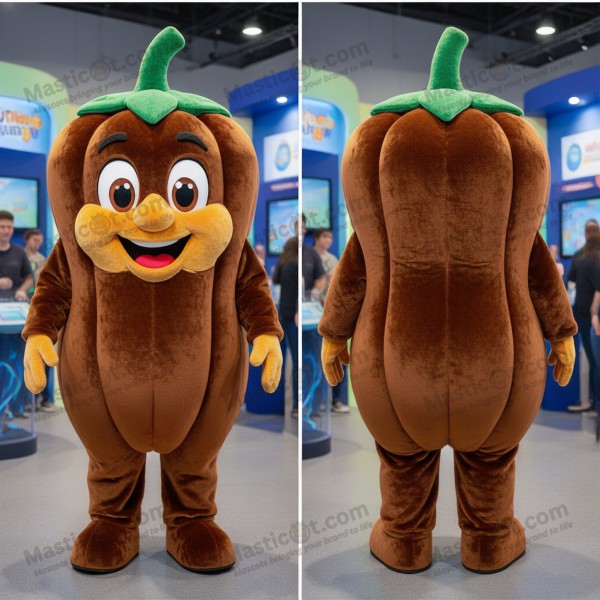 Earthy brown rounded pepper mascot - Masticot.com