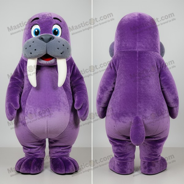 Mascotă de pluș mov, morșă - Masticot.com