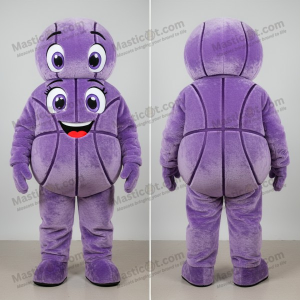 Lavender velvety basketball ball mascot - Masticot.com