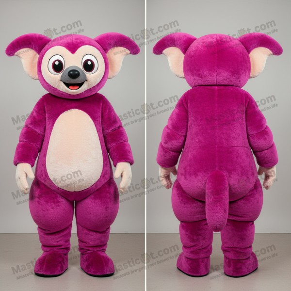 Magenta ayeaye maskota s širokýma očima - Masticot.com