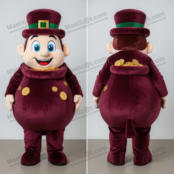 Maroon fløyelsaktig gullgryte-maskot - Masticot.com