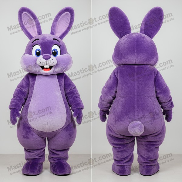 Purple plush rabbit mascot - Masticot.com