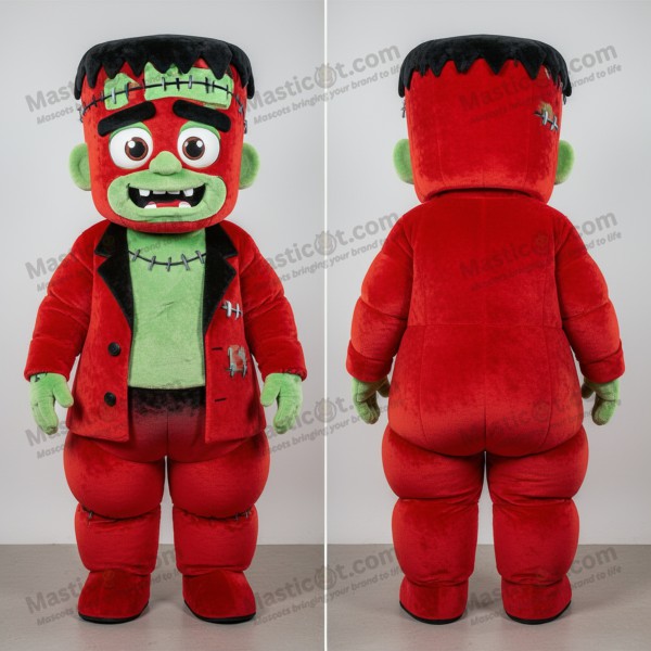 Crimson plush frankensteins monster mascot - Masticot.com