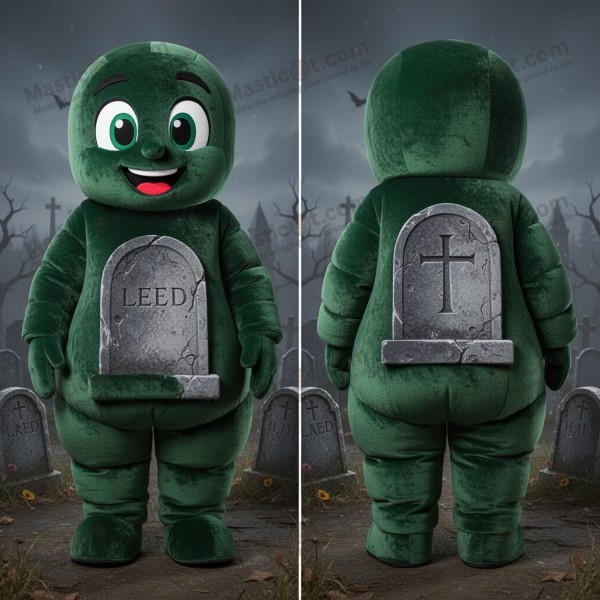 Forest green broad shouldered graveyard mascot -