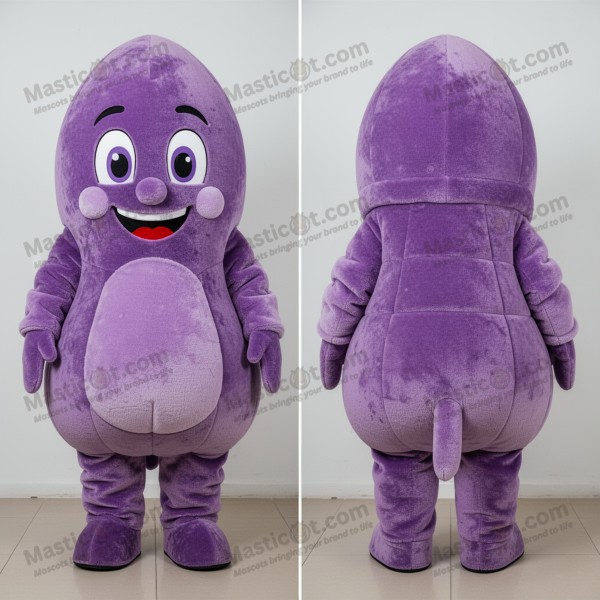 Costum mascota calamar prăjit violet rotund - Masticot.com